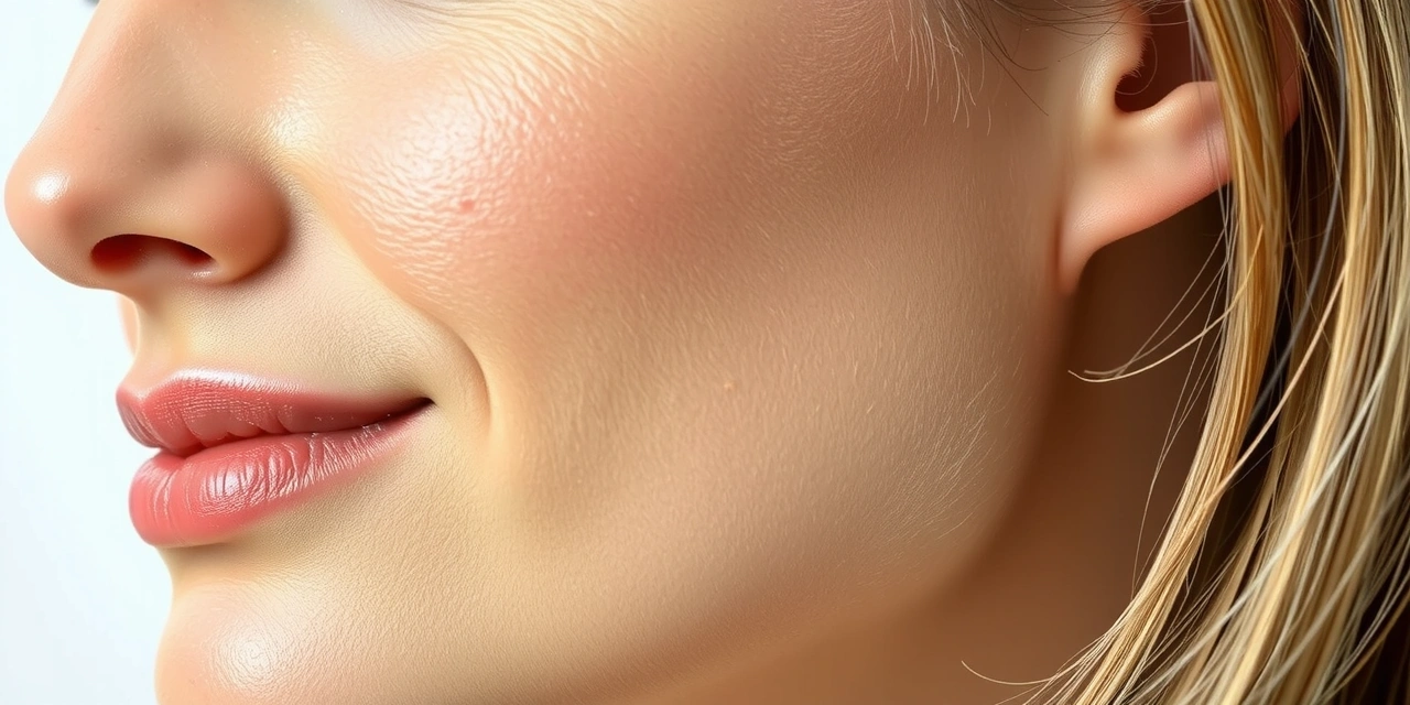 Close-up of a woman's radiant, smooth skin, symbolizing effective anti-aging solutions.